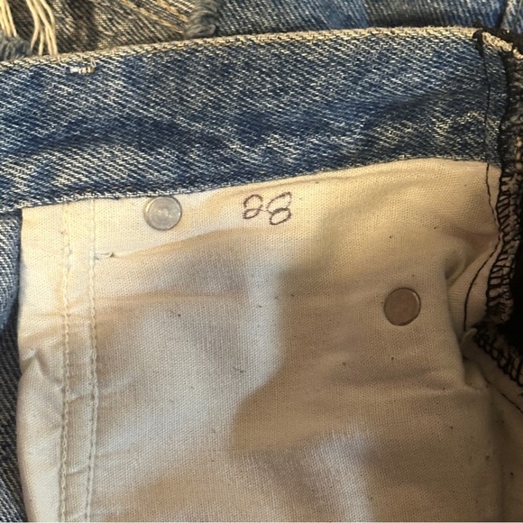 Furst of a Kind Denim Distressed Blue Shorts - Picture 6 of 9